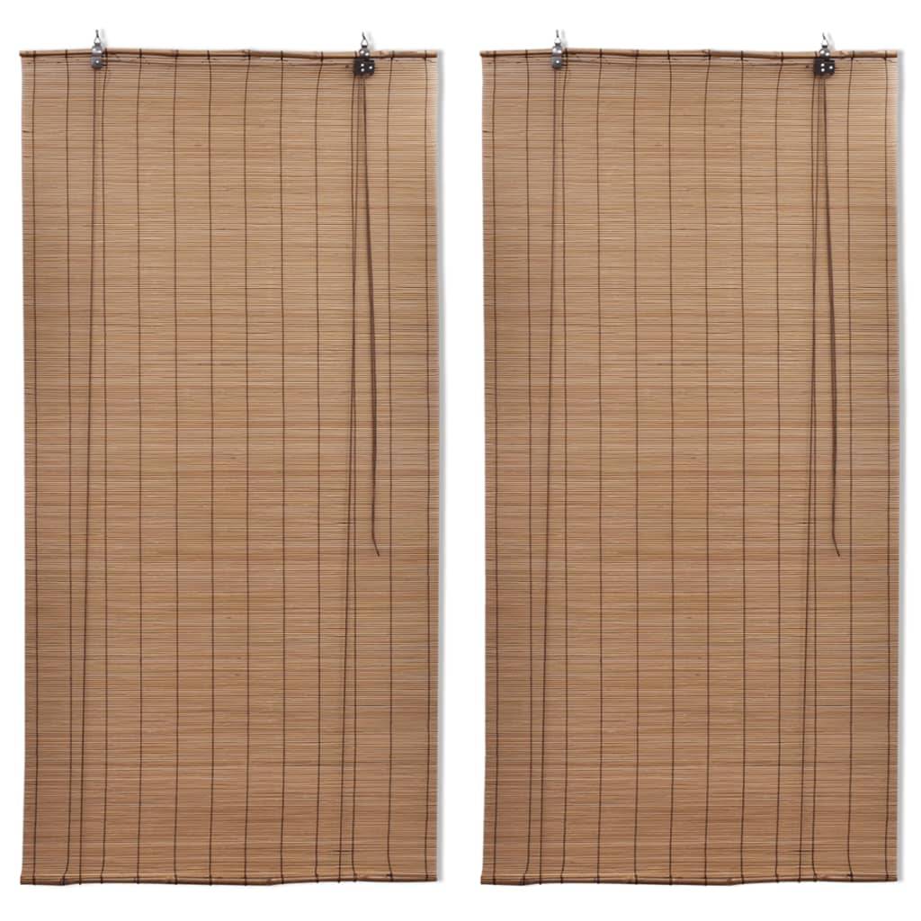 vidaXL Bambusrollos 2 Stk. 120x220 cm Braun