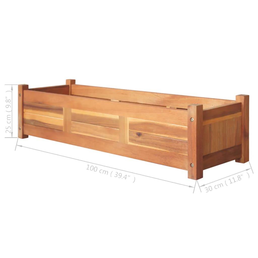 vidaXL Garten-Hochbeete 2 Stk. Akazienholz 100x30x25 cm