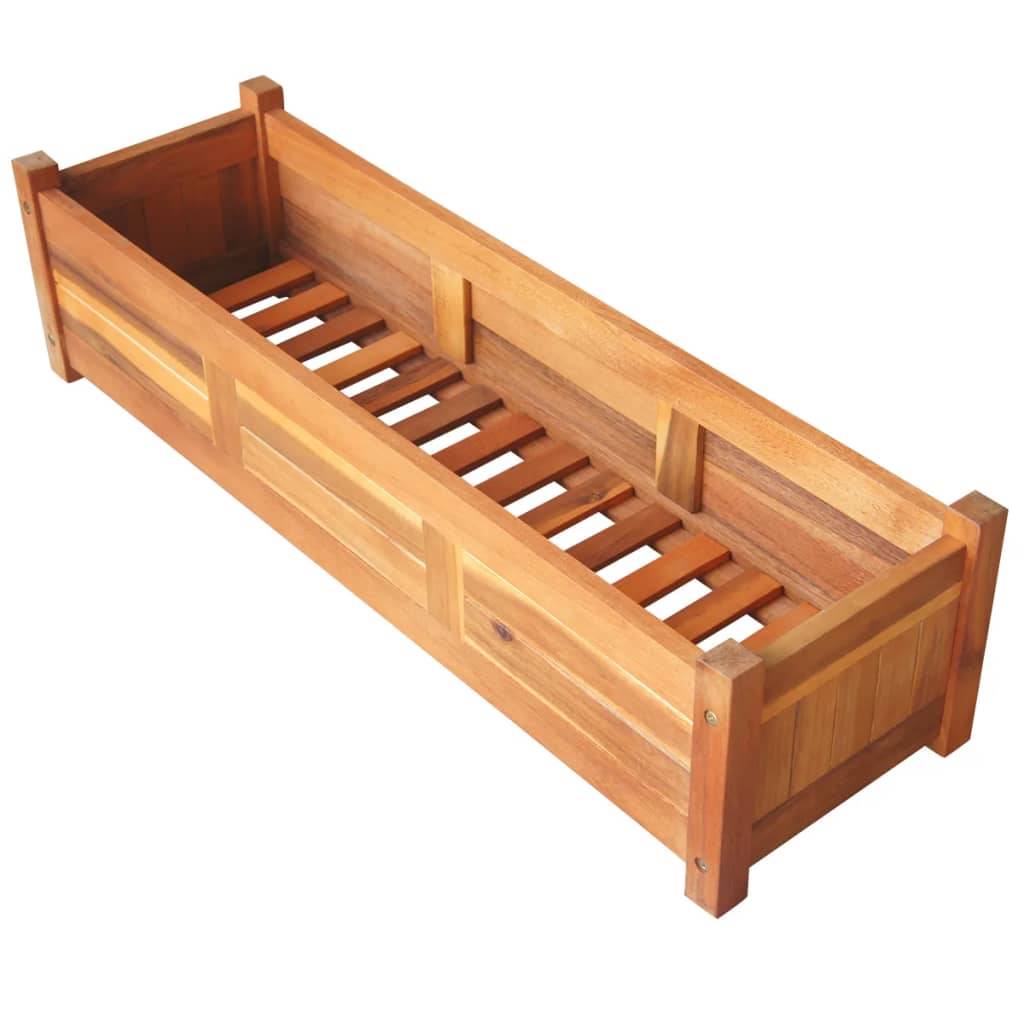 vidaXL Garten-Hochbeete 2 Stk. Akazienholz 100x30x25 cm