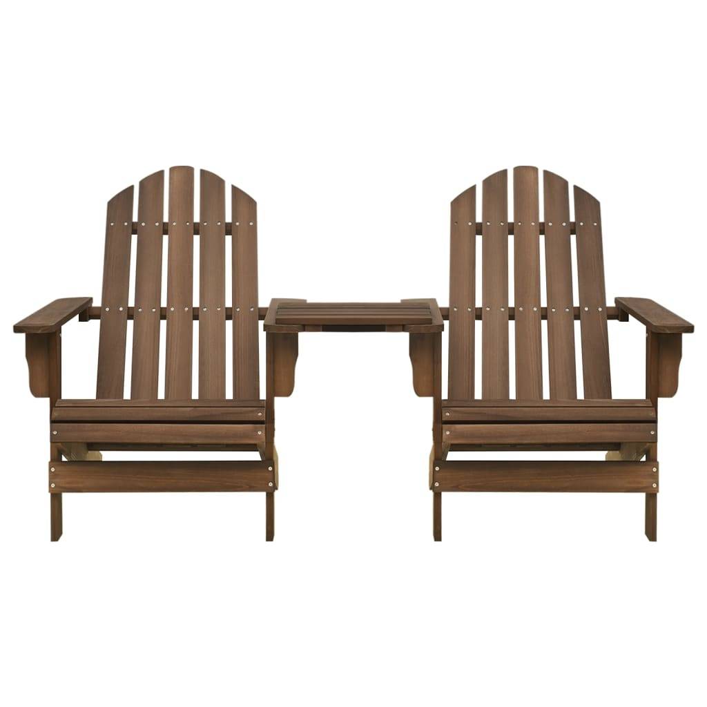 vidaXL Adirondack-Gartenstühle mit Tisch Massivholz Tanne Braun
