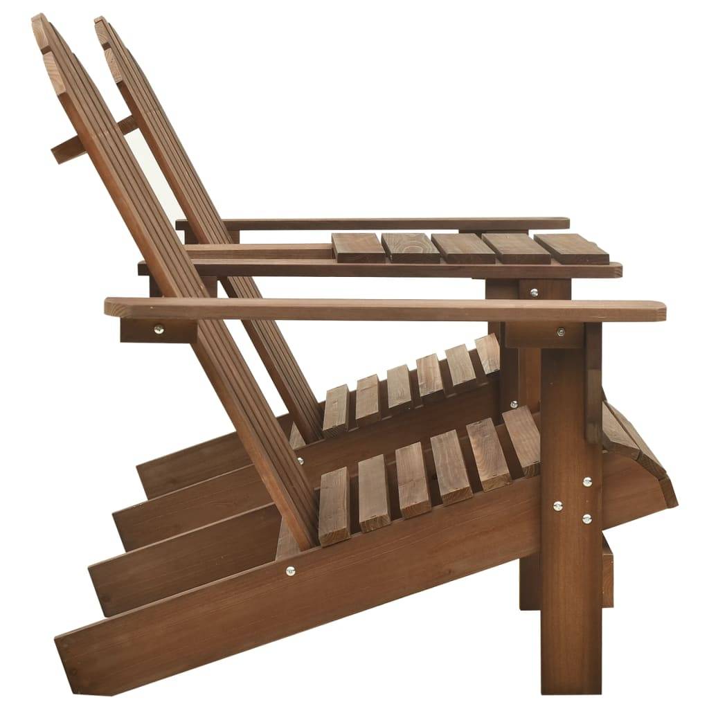 vidaXL Adirondack-Gartenstühle mit Tisch Massivholz Tanne Braun