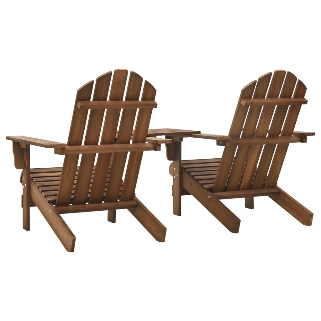 vidaXL Adirondack-Gartenstühle mit Tisch Massivholz Tanne Braun