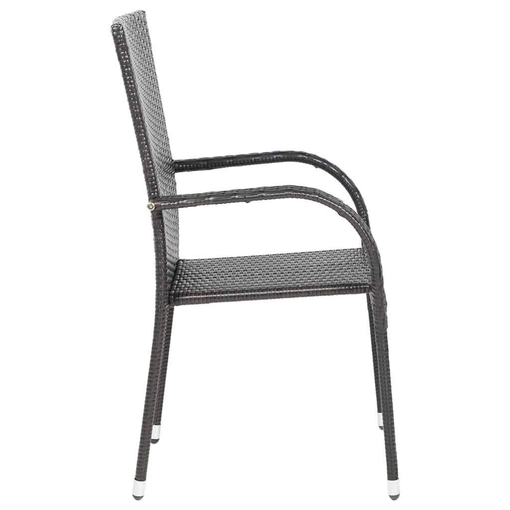vidaXL Stapelbare Gartenstühle 4 Stk. Poly Rattan Braun