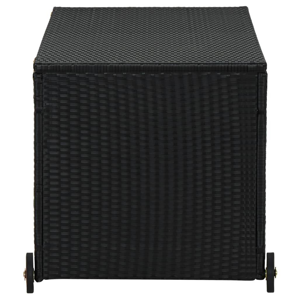 vidaXL Garten-Auflagenbox Schwarz 120x65x61 cm Poly Rattan