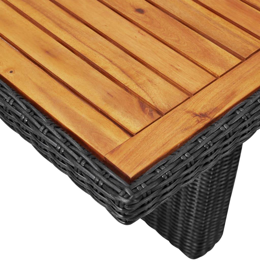 vidaXL Garten-Esstisch Schwarz 200x100x74 cm Poly Rattan