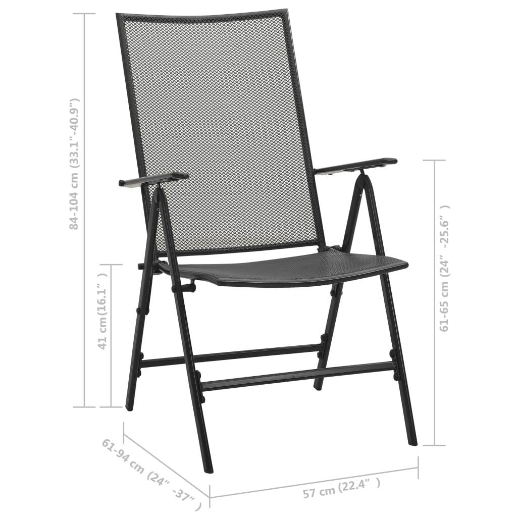 vidaXL Klappstühle 4 Stk. Mesh Stahl Anthrazit