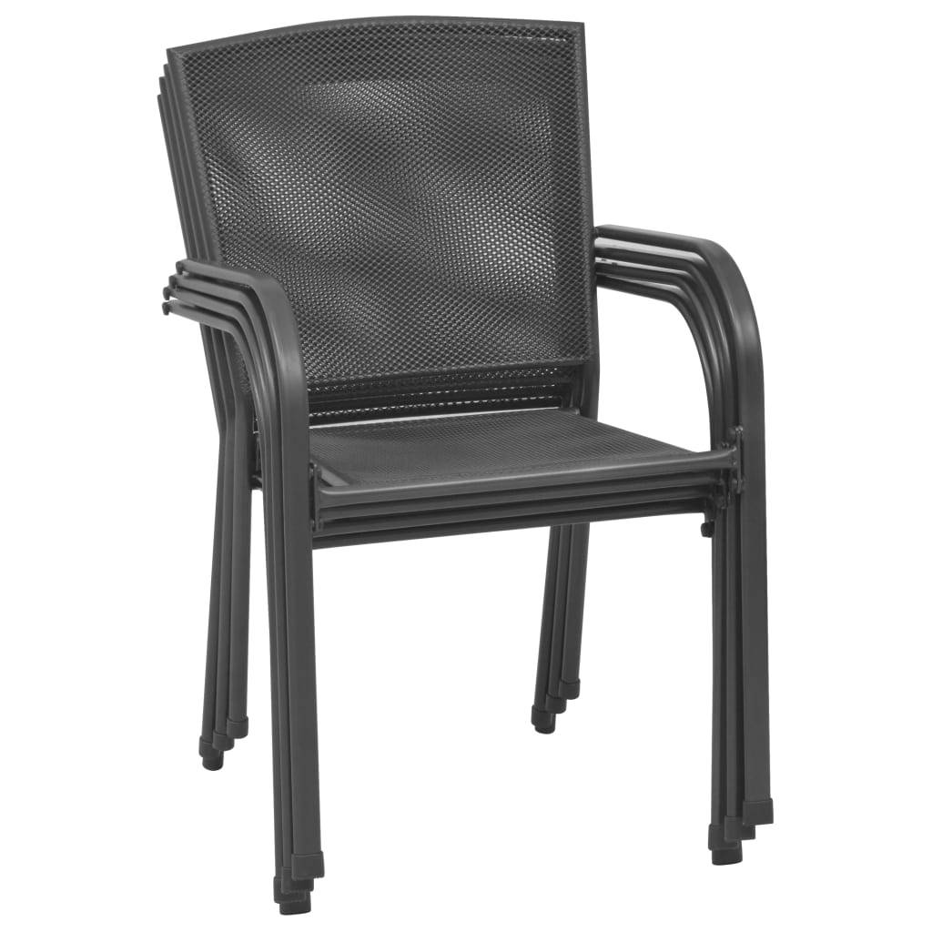 vidaXL Gartenstühle 4 Stk. Mesh-Design Anthrazit Stahl
