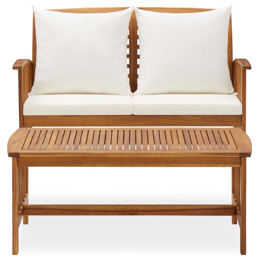 vidaXL 2-tlg. Garten-Lounge-Set mit Kissen Massivholz Akazie