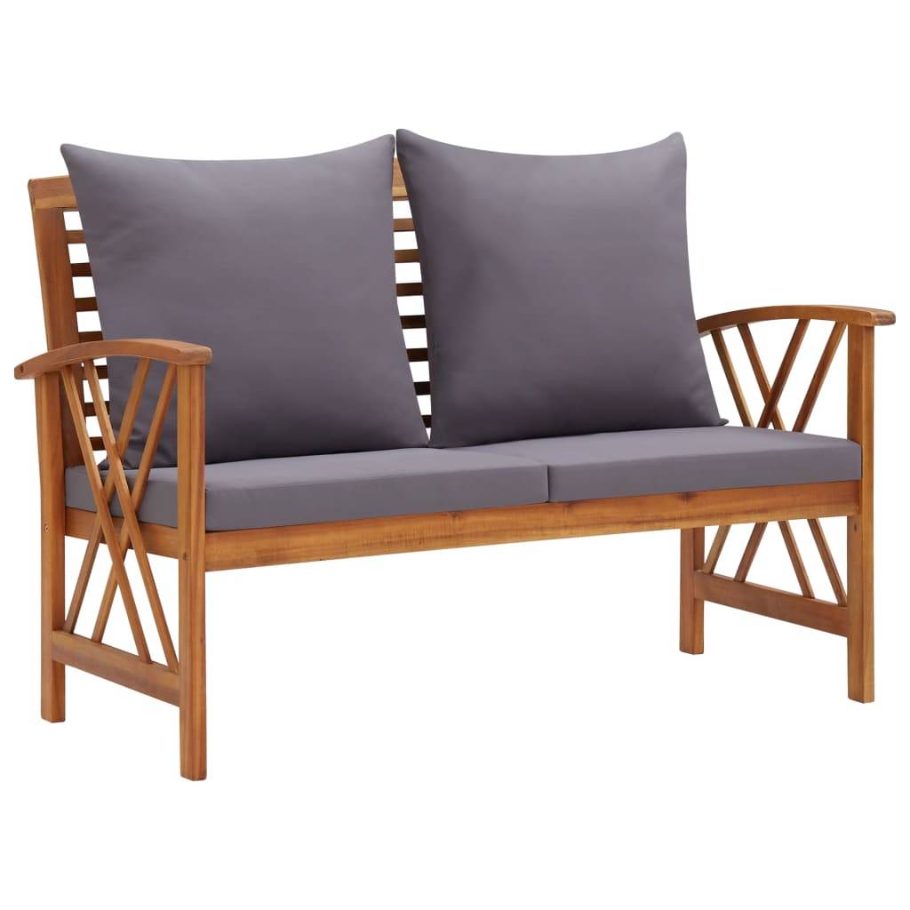 vidaXL 2-tlg. Garten-Lounge-Set mit Auflagen Massivholz Akazie