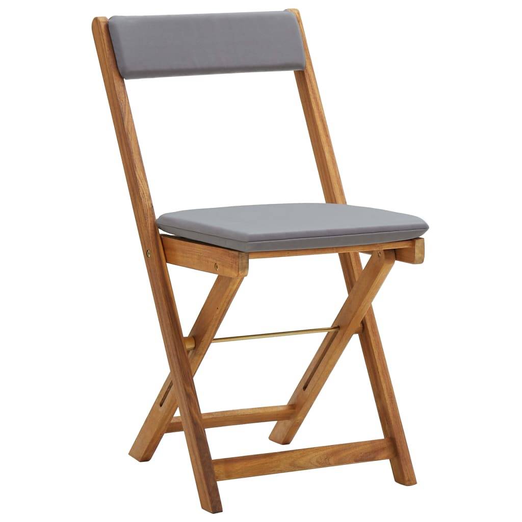 vidaXL 3-tlg. Bistro-Set Klappbar mit Auflagen Massivholz Akazie