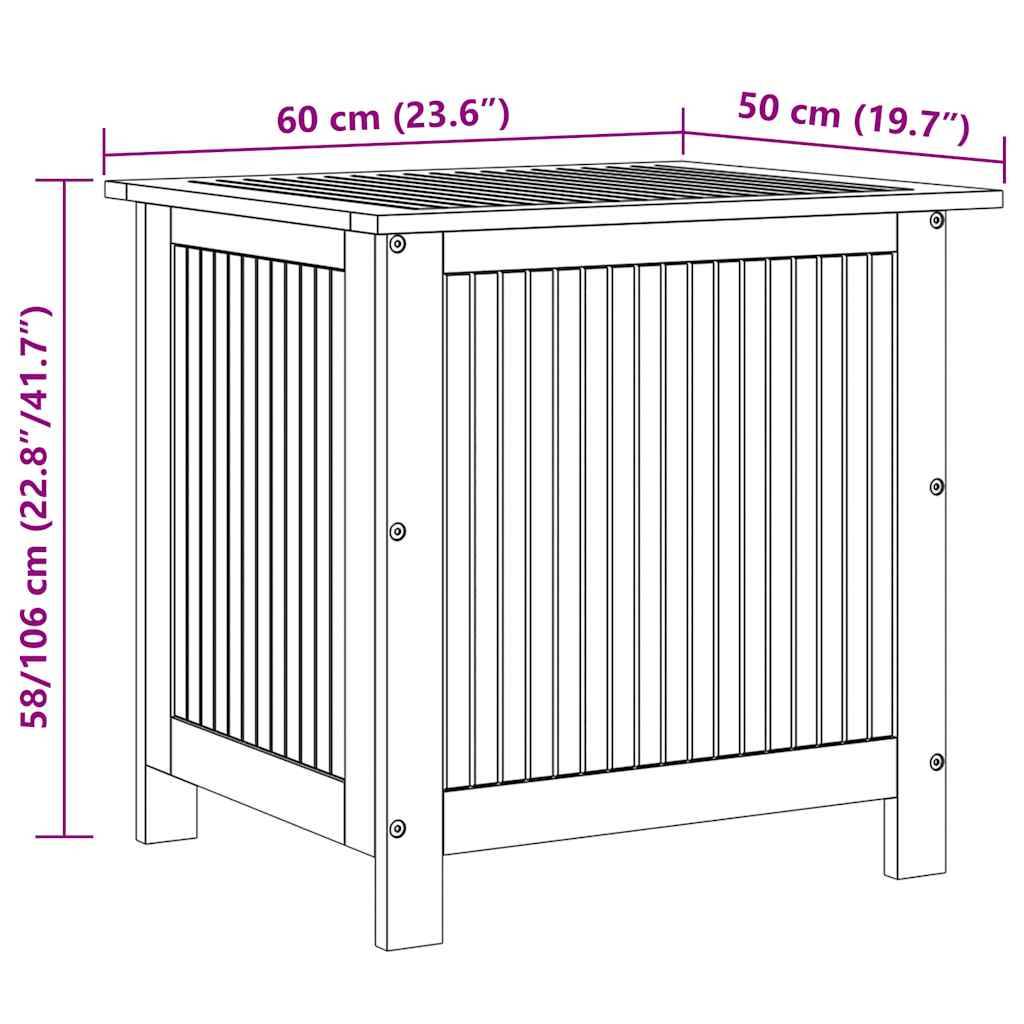 vidaXL Garten-Aufbewahrungsbox 60x50x58 cm Massivholz Akazie