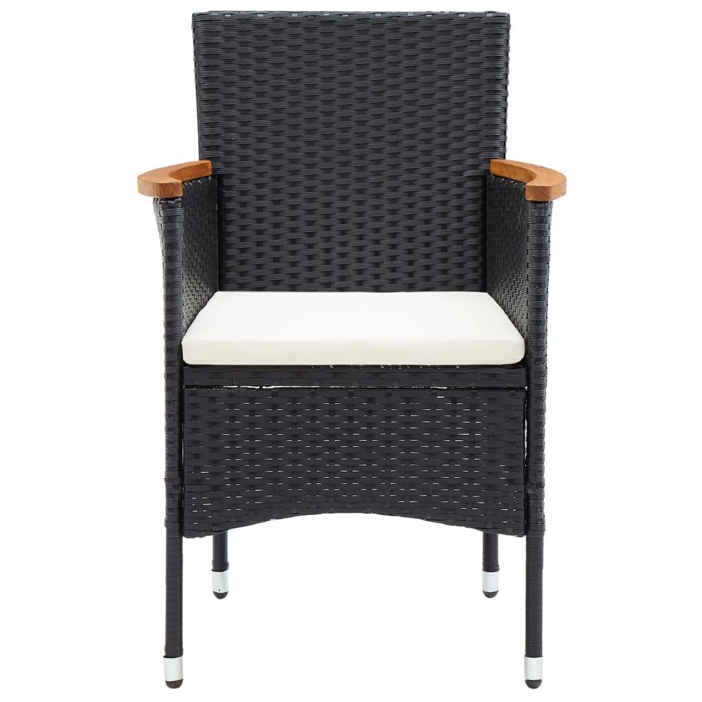 vidaXL Garten-Essstühle 4 Stk. Poly Rattan Schwarz