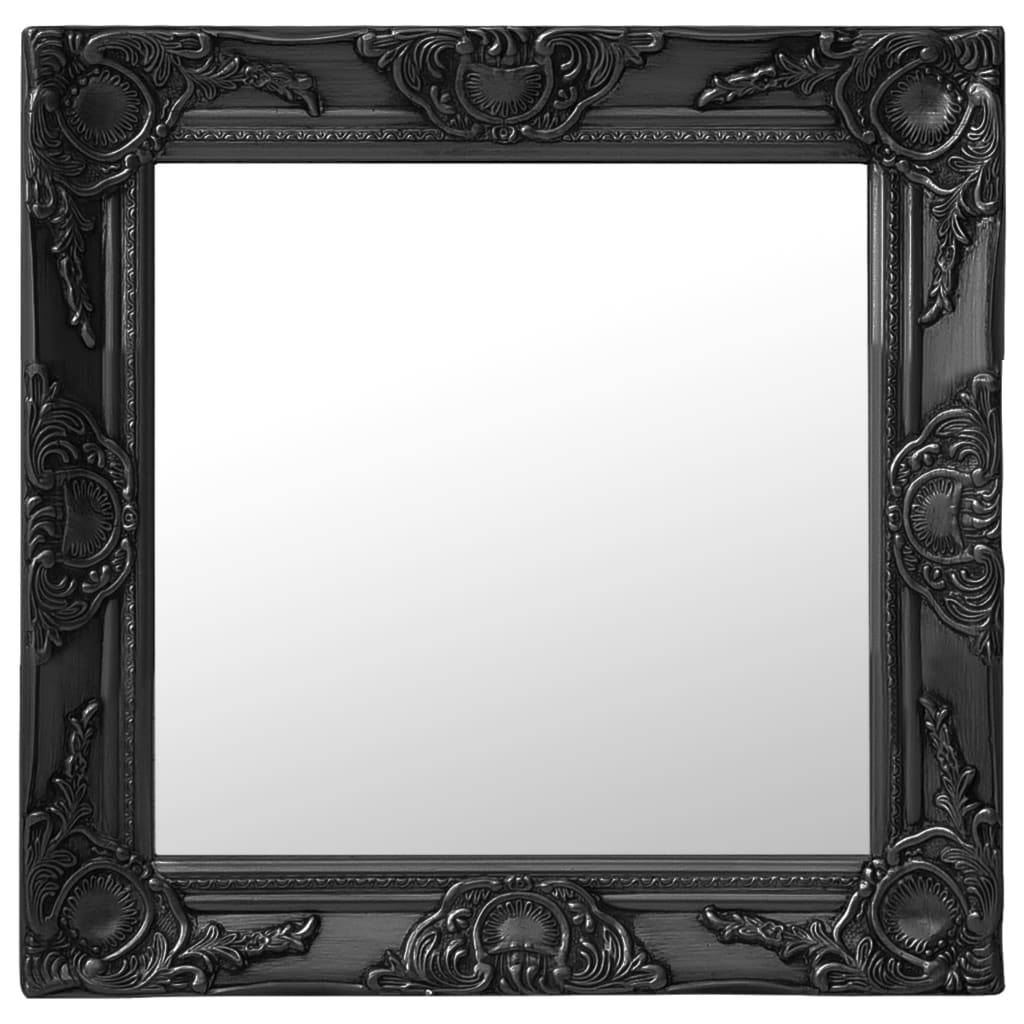 vidaXL Wandspiegel im Barock-Stil 50x50 cm Schwarz