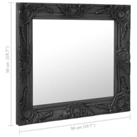 vidaXL Wandspiegel im Barock-Stil 50x50 cm Schwarz vidaXL Wandspiegel im Barock-Stil 50x50 cm Schwarz