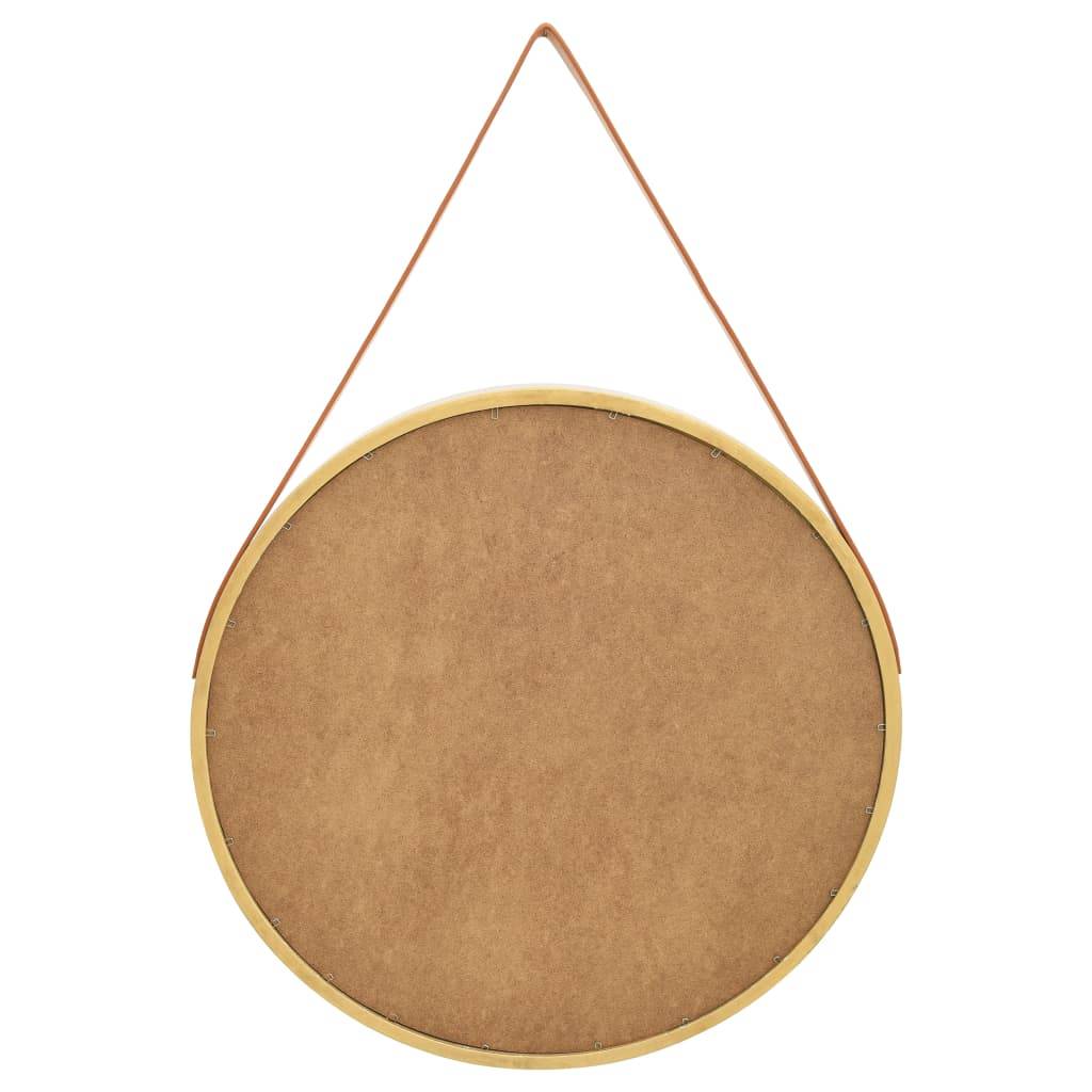 vidaXL Wandspiegel mit Riemen 60 cm Golden