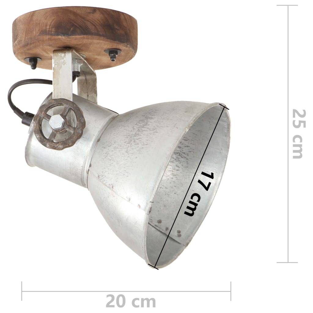 vidaXL Wand-/Deckenlampen Industriestil 2 Stk. Silbern 20x25 cm E27