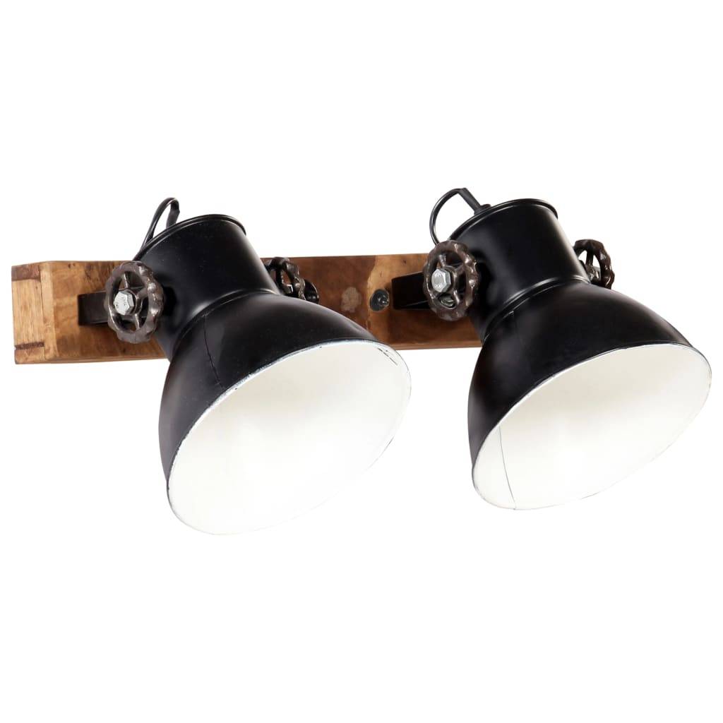 vidaXL Wandlampe Industriestil Schwarz 45x25 cm E27