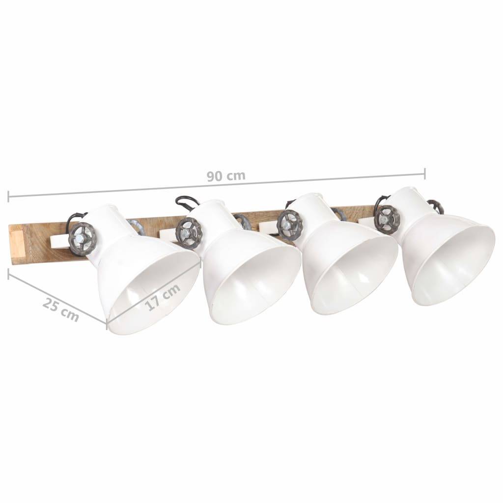vidaXL Wandlampe Industriestil Weiß 90x25 cm E27