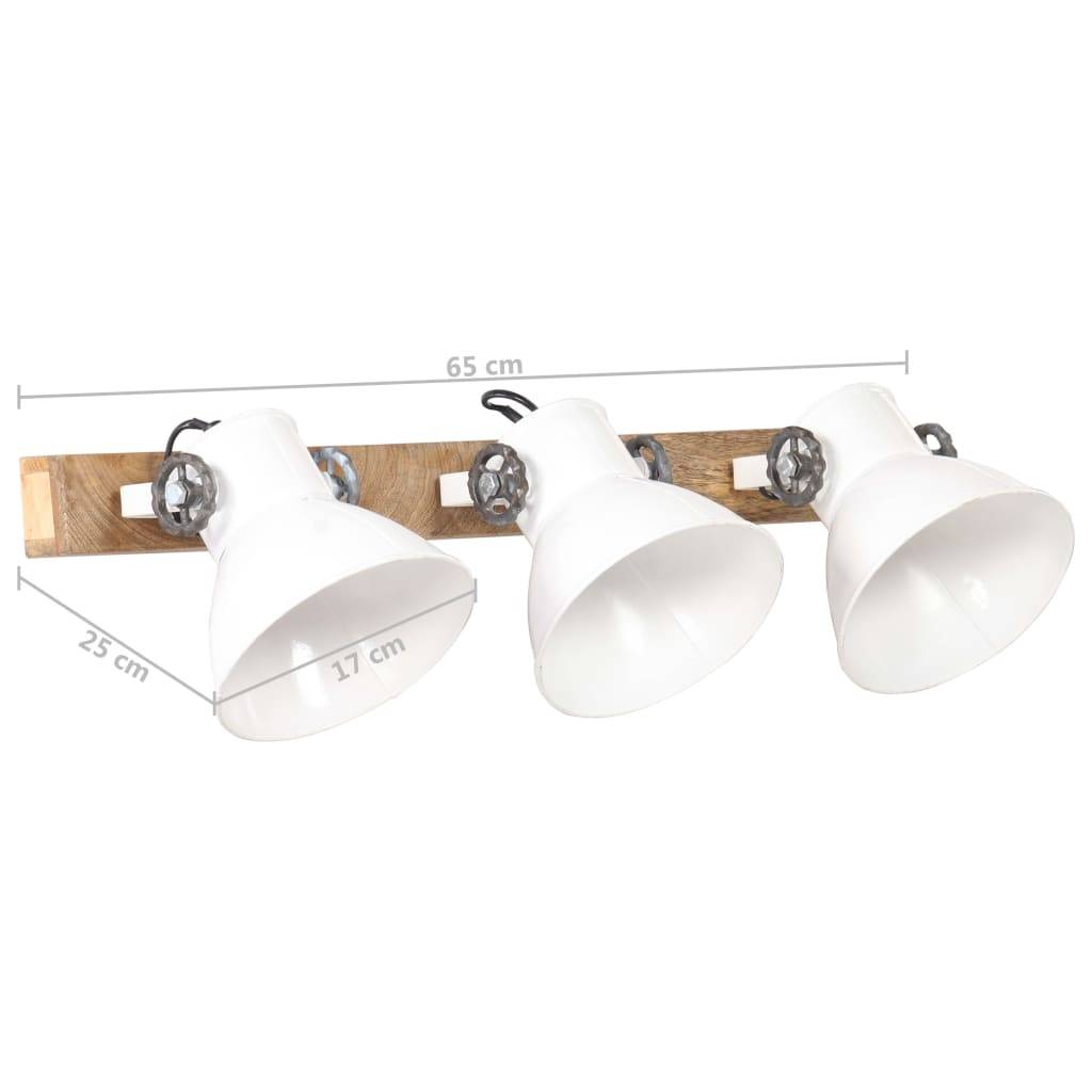 vidaXL Wandlampe Industriestil Weiß 65x25 cm E27