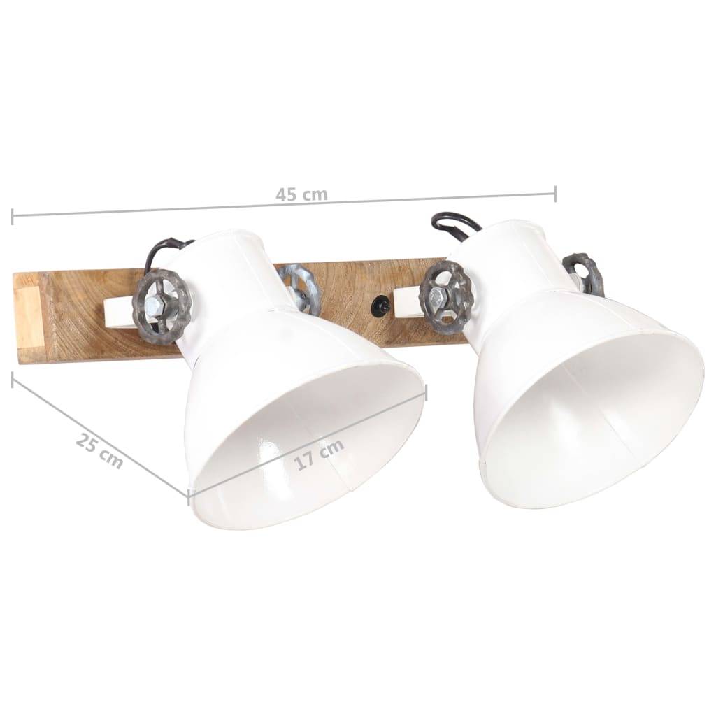 vidaXL Wandlampe Industriestil Weiß 45x25 cm E27