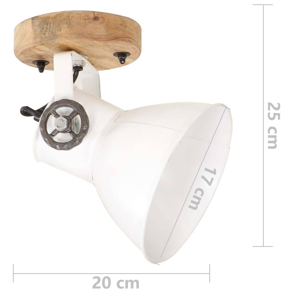 vidaXL Wand-/Deckenlampen Industriestil 2 Stk. Weiß 20x25 cm E27
