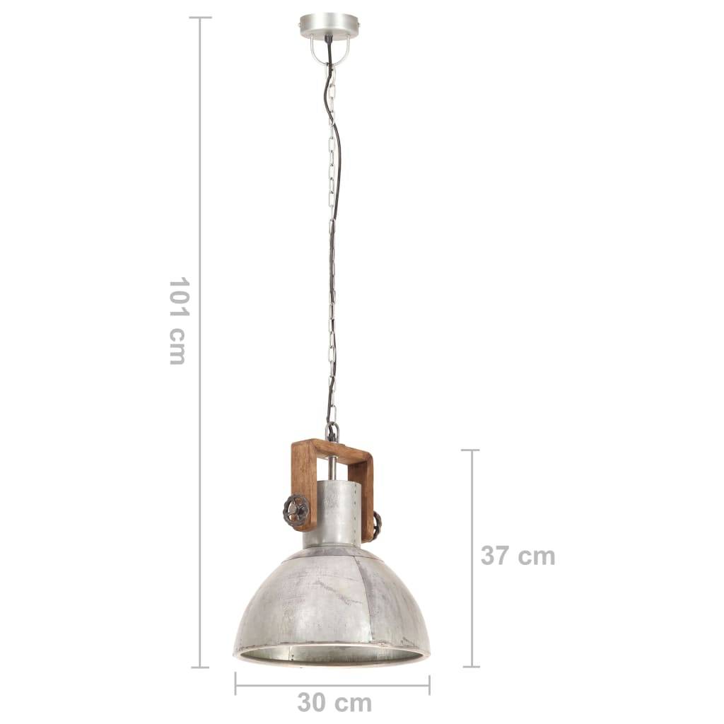 vidaXL Hängelampe Industriestil 25 W Silbern Rund 30 cm E27
