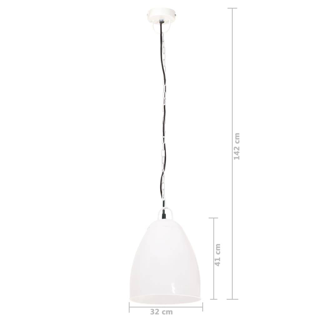 vidaXL Hängelampe Industriestil 25 W Weiß Rund 32 cm E27
