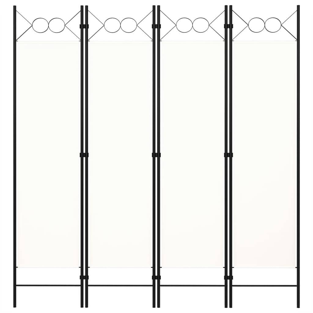 vidaXL 4-tlg. Raumteiler Weiß 160x180 cm