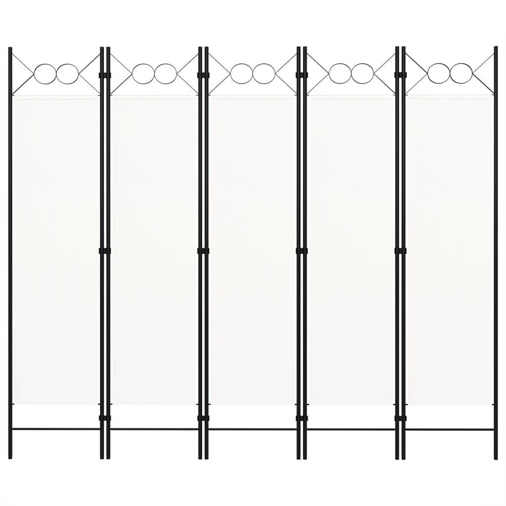 vidaXL 5-tlg. Raumteiler Weiß 200x180 cm