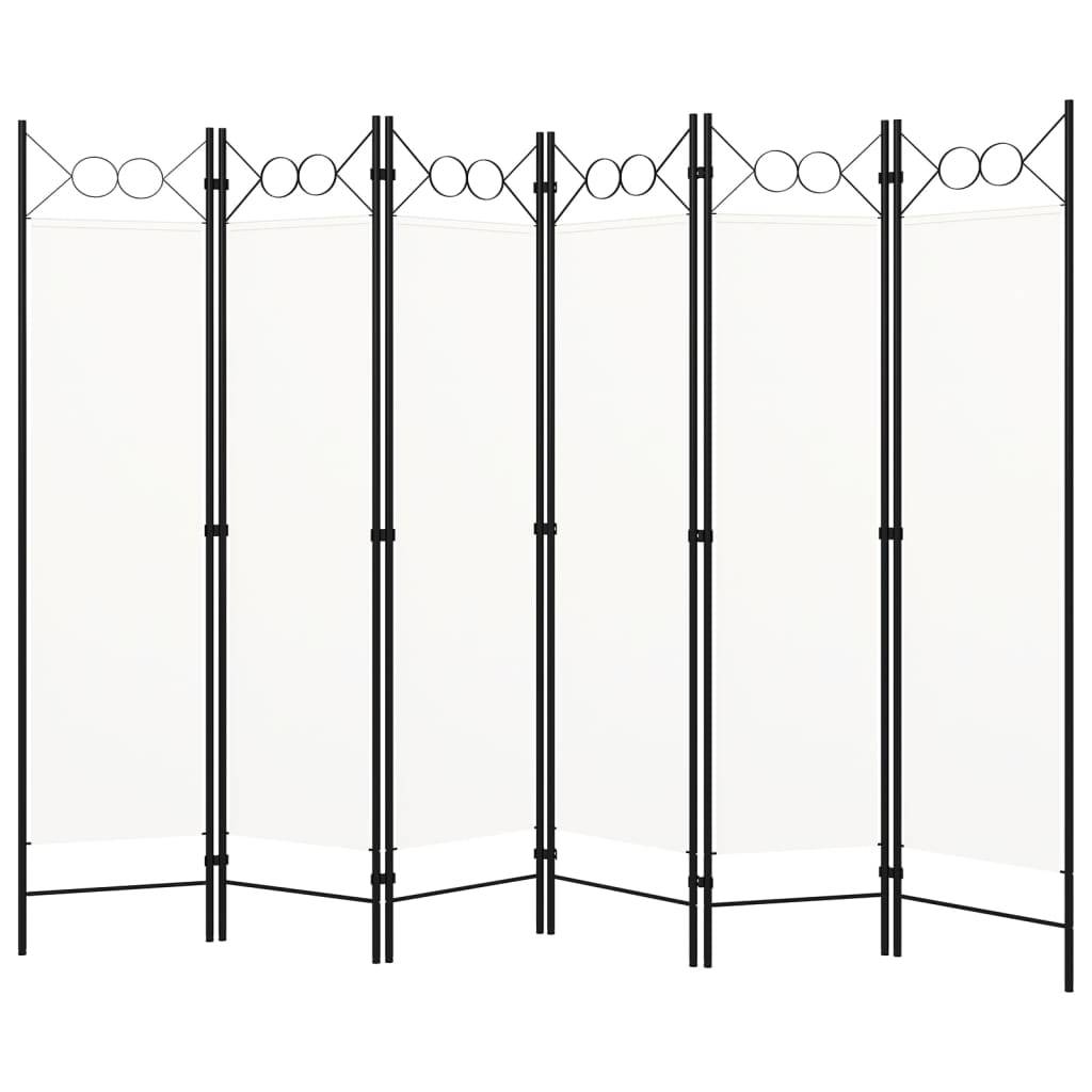 vidaXL 6-tlg. Raumteiler Weiß 240x180 cm