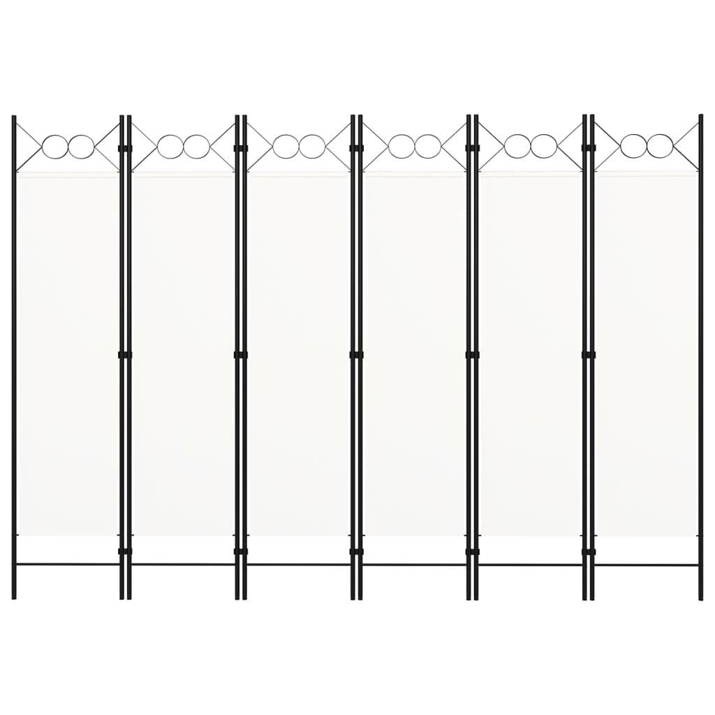 vidaXL 6-tlg. Raumteiler Weiß 240x180 cm