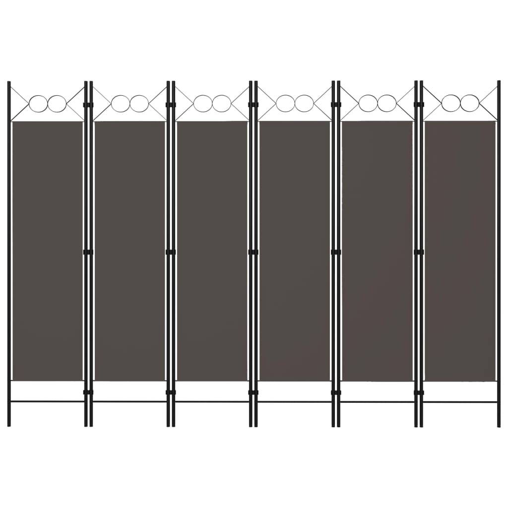 vidaXL 6-tlg. Raumteiler Anthrazit 240 x 180 cm