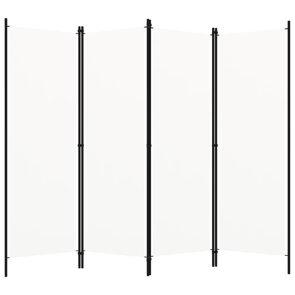 vidaXL 4-tlg. Raumteiler Weiß 200x180 cm
