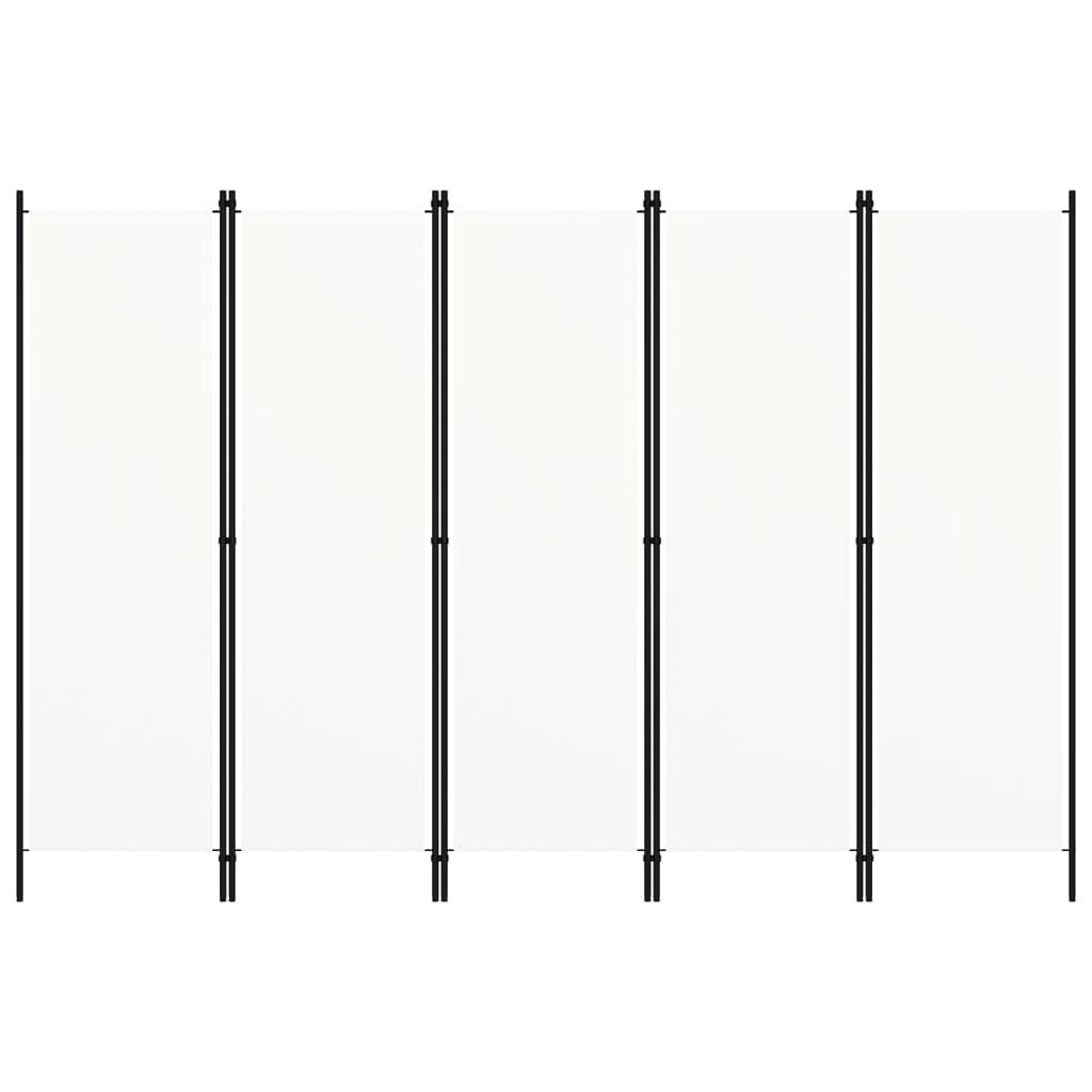 vidaXL 5-tlg. Raumteiler Weiß 250x180 cm