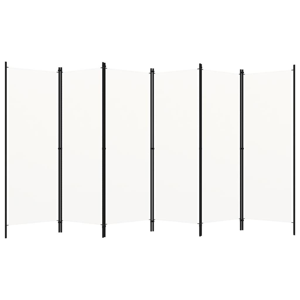 vidaXL 6-tlg. Raumteiler Weiß 300x180 cm