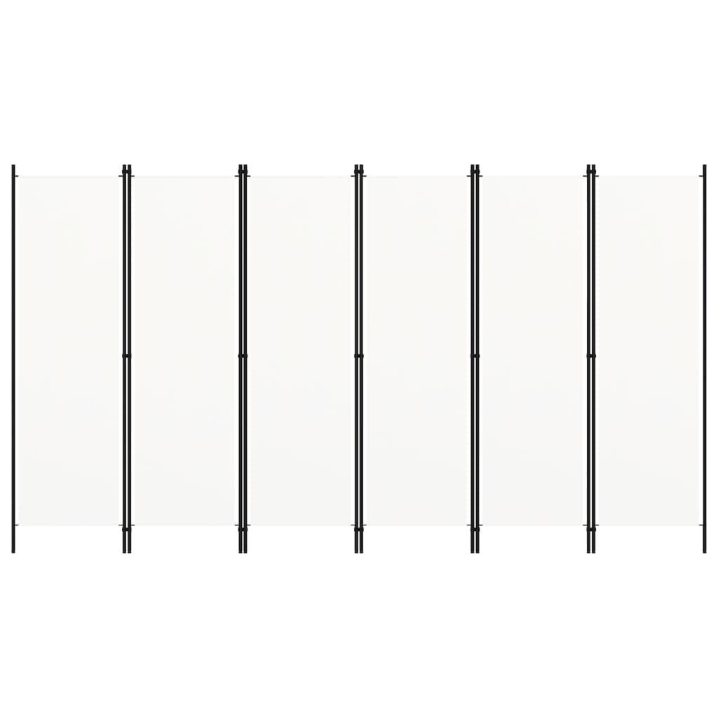 vidaXL 6-tlg. Raumteiler Weiß 300x180 cm