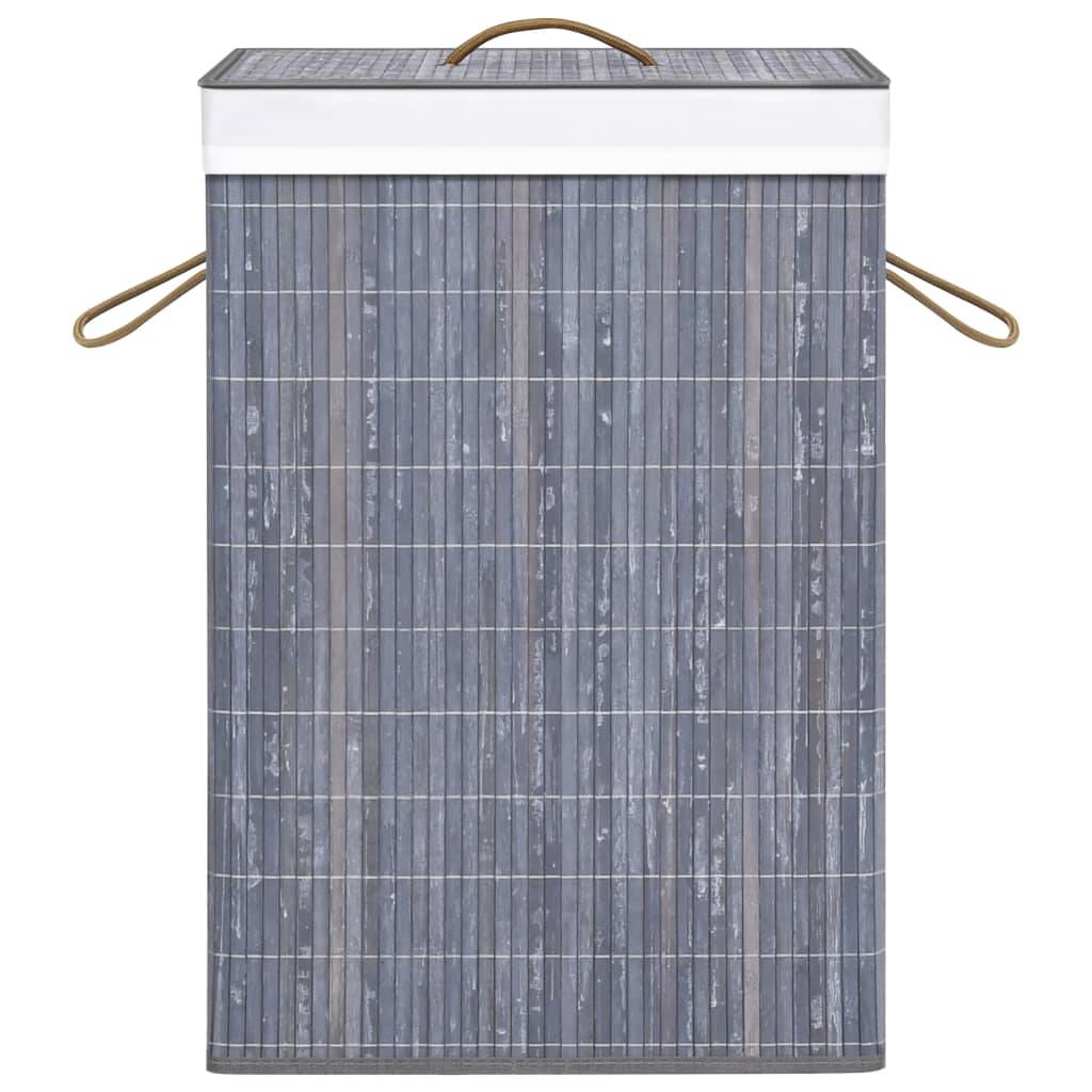 vidaXL Bambus-Wäschekorb mit 1 Fach Grau