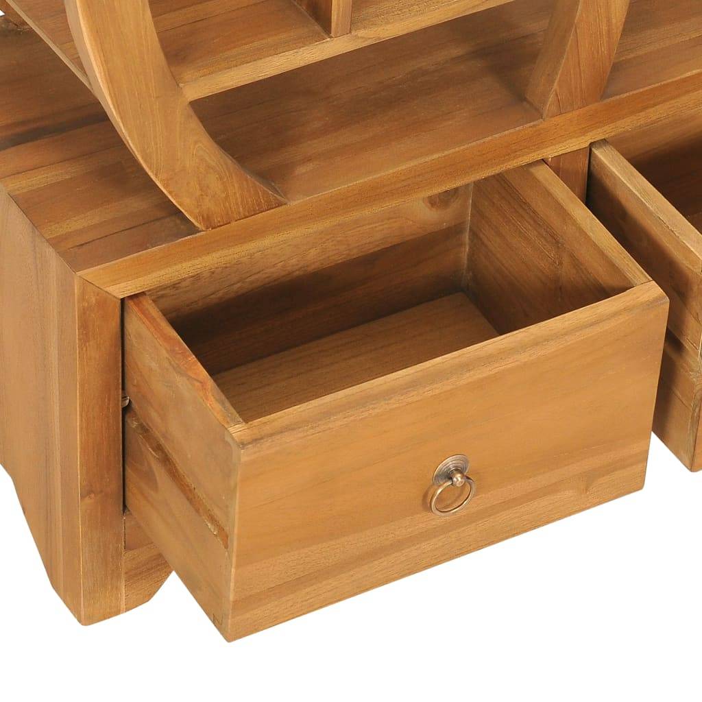 vidaXL Schrank mit Yin-Yang-Regal 68x26x83 cm Teak Massivholz