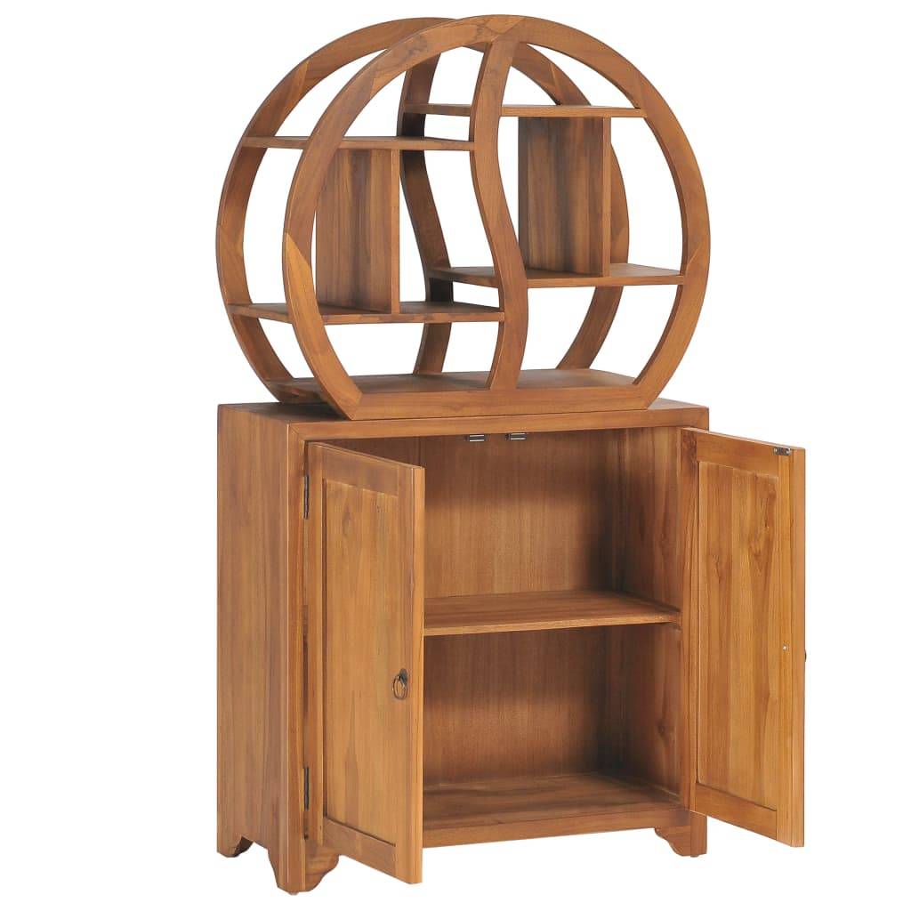 vidaXL Schrank mit Yin-Yang-Regal 70x30x130 cm Teak Massivholz