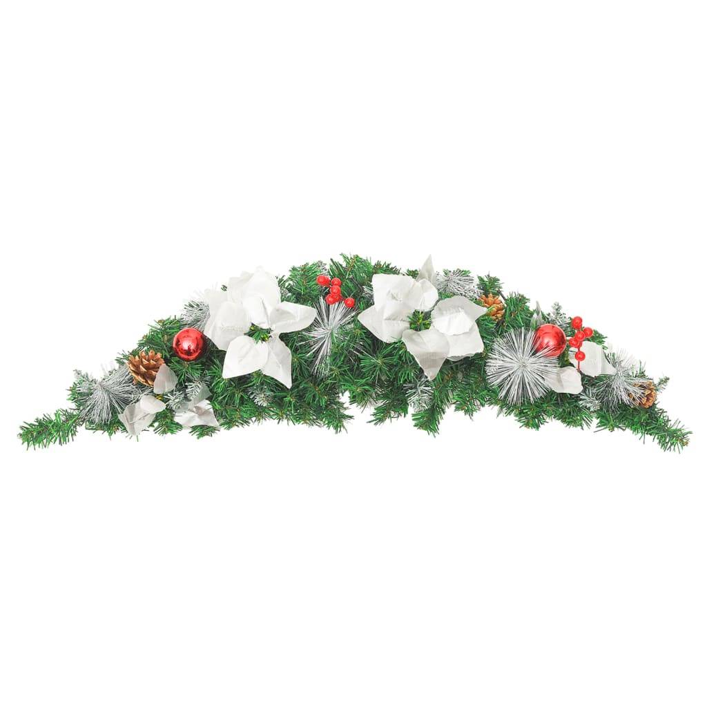 vidaXL Weihnachts-Türbogen mit LED-Lichtern Grün 90 cm PVC