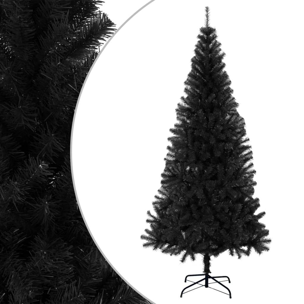 vidaXL Künstlicher Weihnachtsbaum mit Ständer Schwarz 240 cm PVC