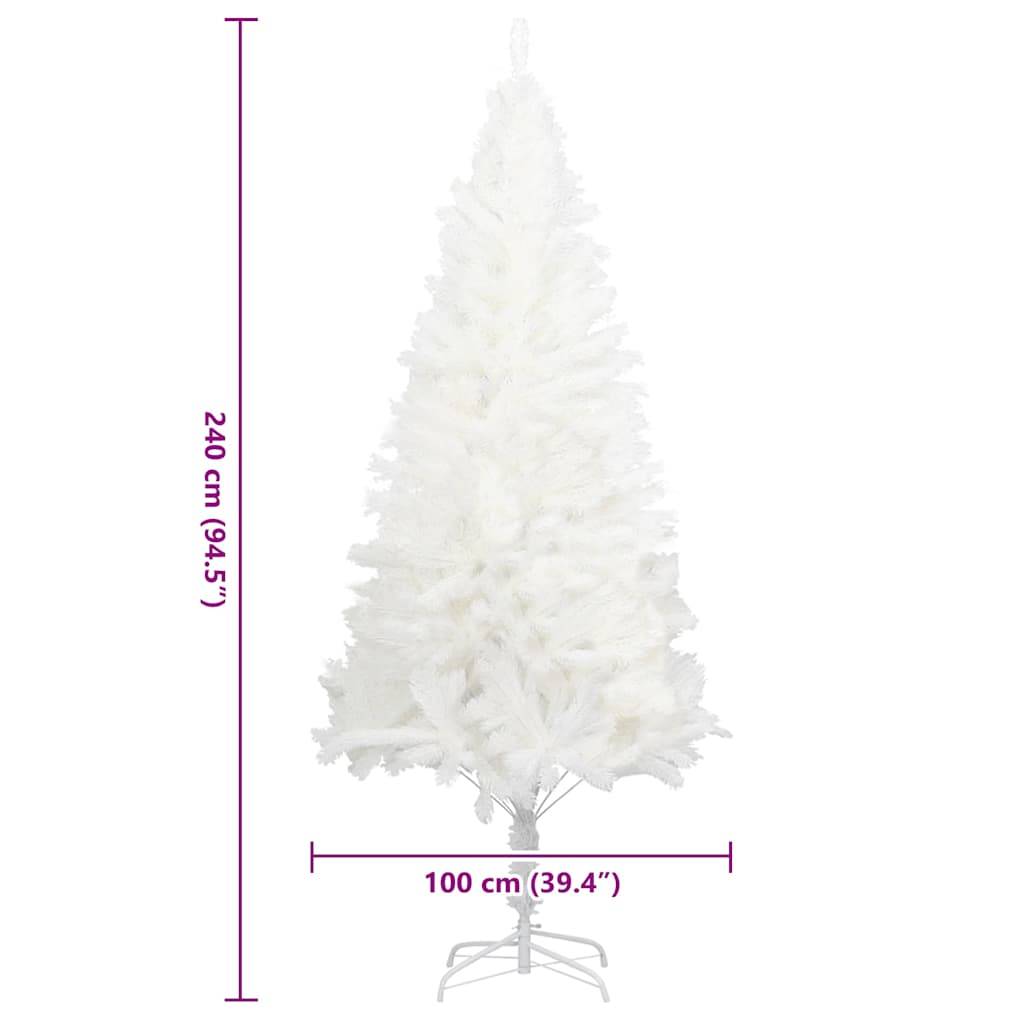 vidaXL Künstlicher Weihnachtsbaum Naturgetreue Nadeln Weiß 240 cm