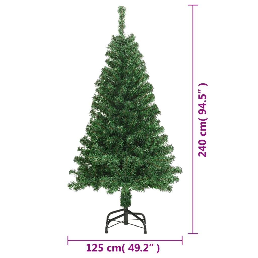 vidaXL Künstlicher Weihnachtsbaum mit Dicken Zweigen Grün 240 cm PVC