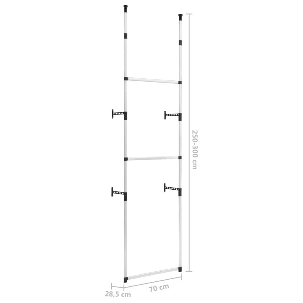 vidaXL Teleskop-Garderobe mit Stangen Aluminium