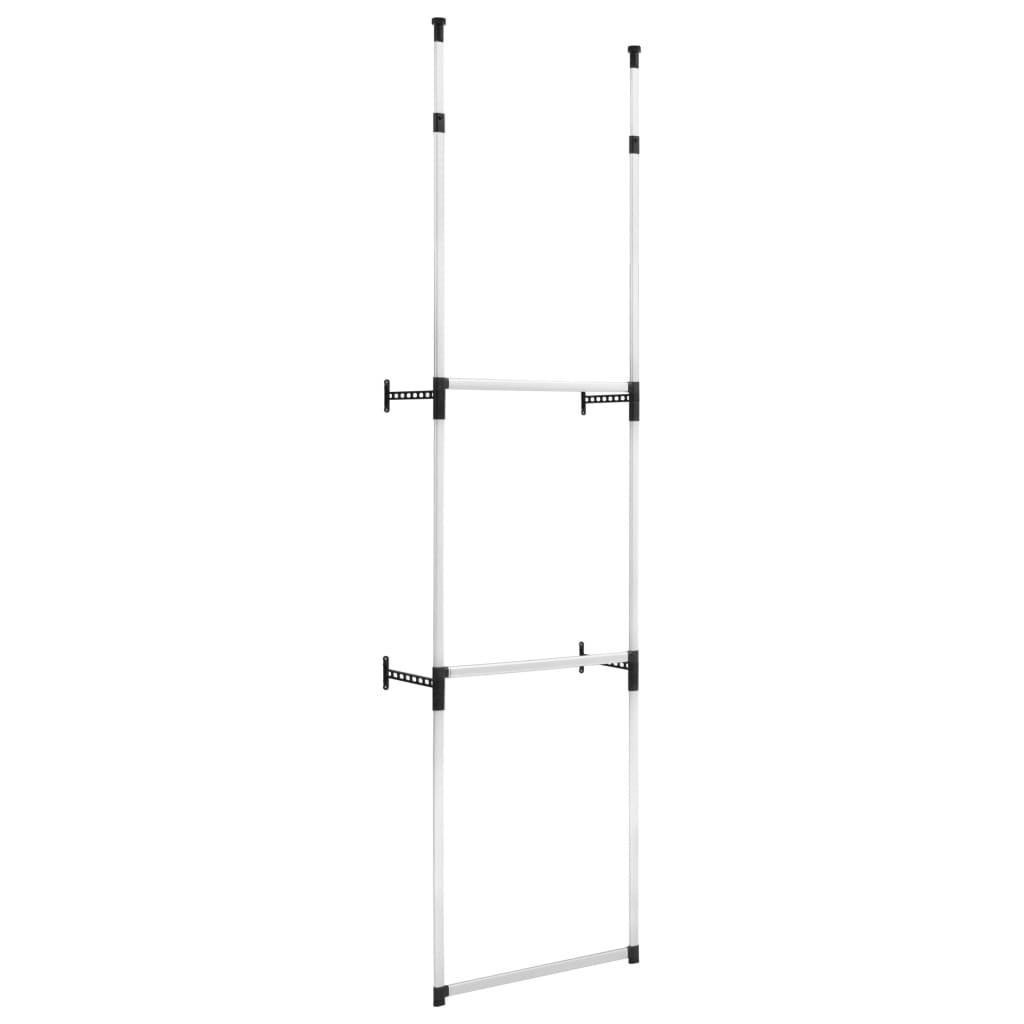vidaXL Teleskop-Garderobe mit Stangen Aluminium