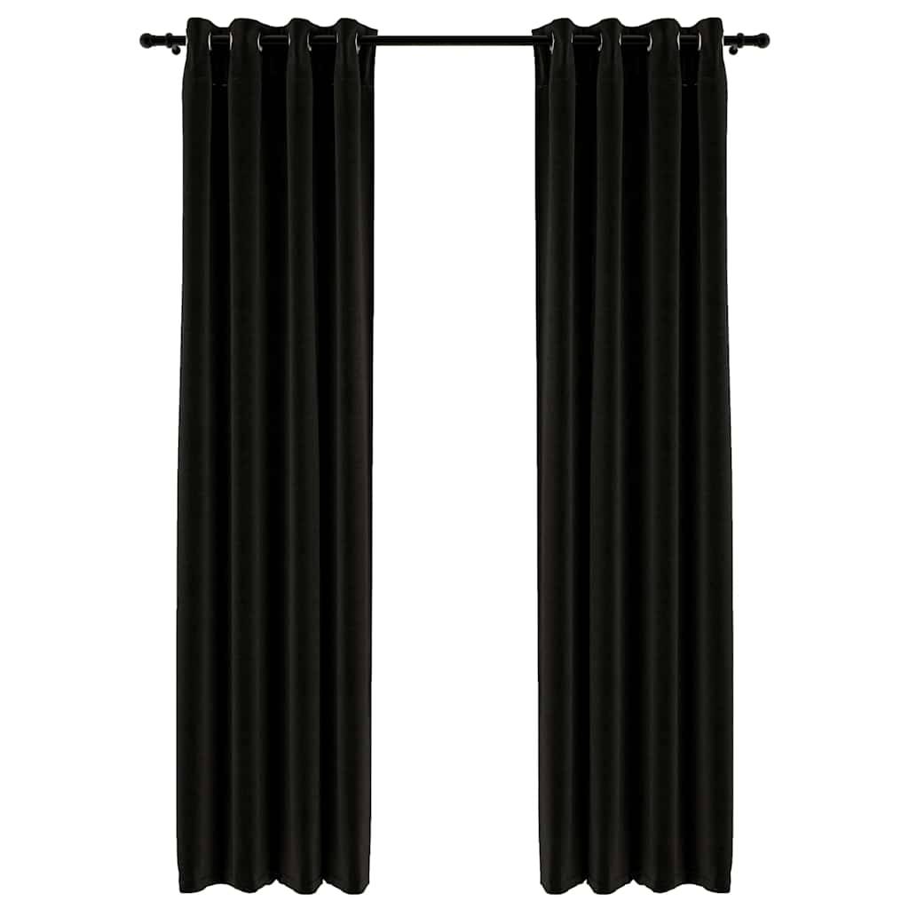 vidaXL Verdunkelungsvorhänge Leinenoptik 2 Stk. Anthrazit 140x245 cm