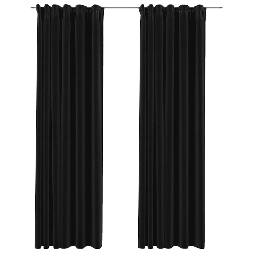 vidaXL Verdunkelungsvorhänge mit Haken Leinenoptik 2 Stk. 140x245 cm