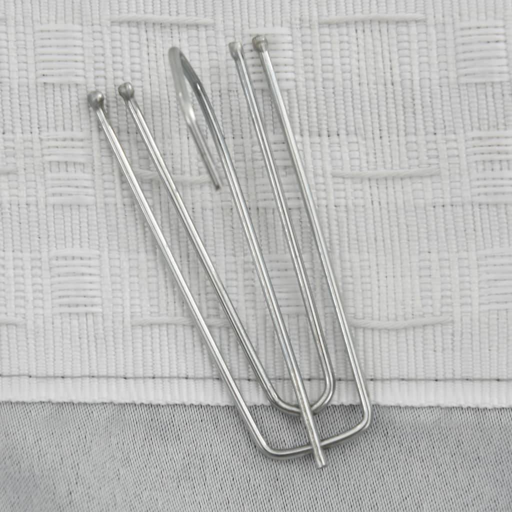 vidaXL Verdunkelungsvorhänge Haken Leinenoptik 2 Stk. Grau 140x245 cm
