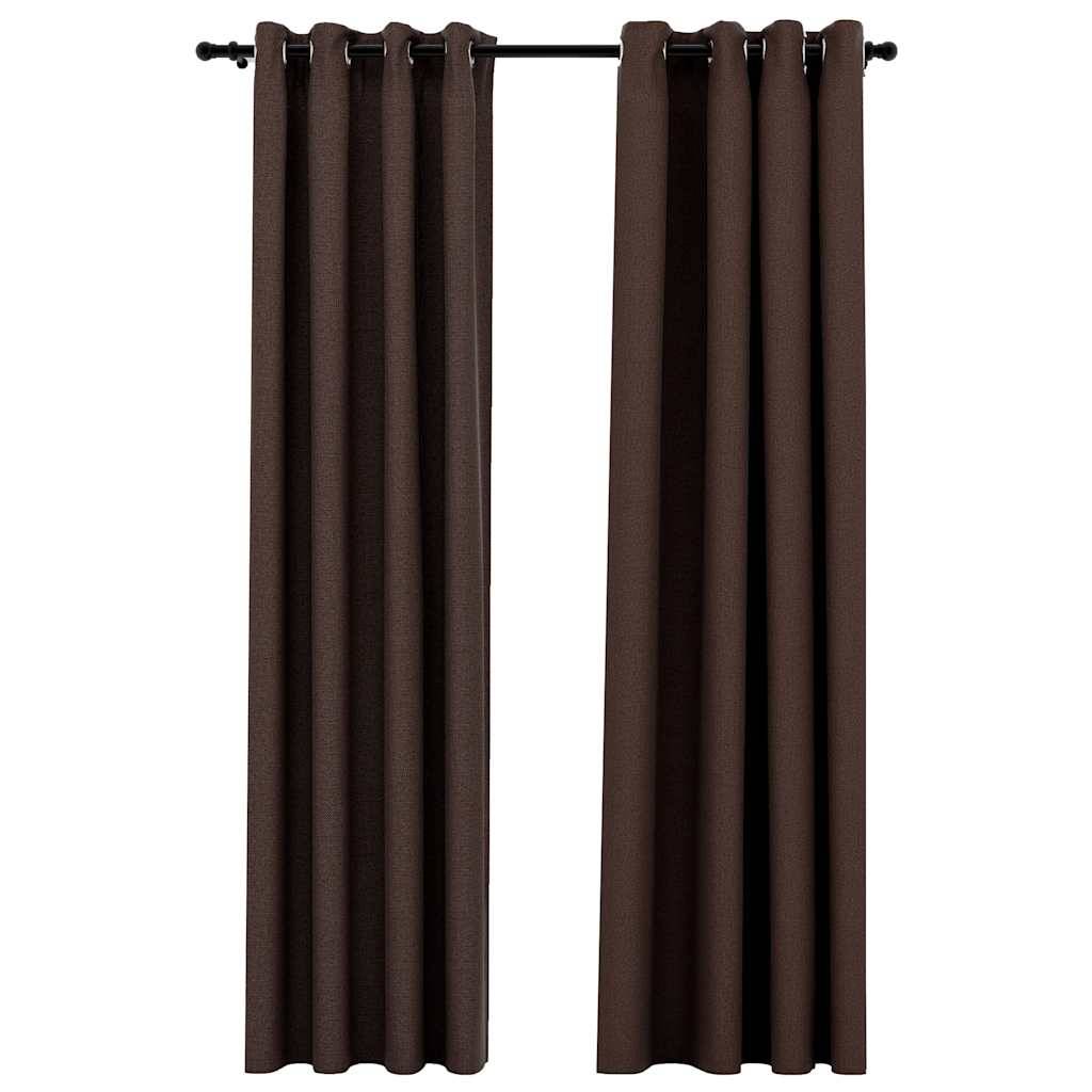 vidaXL Verdunkelungsvorhänge Ösen Leinenoptik 2 Stk. Taupe 140x245 cm