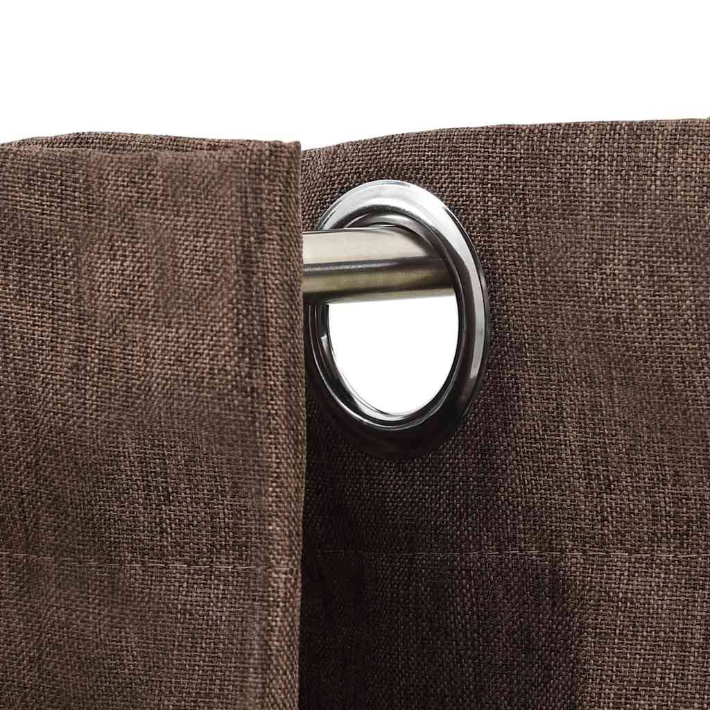 vidaXL Verdunkelungsvorhänge Ösen Leinenoptik 2 Stk. Taupe 140x245 cm